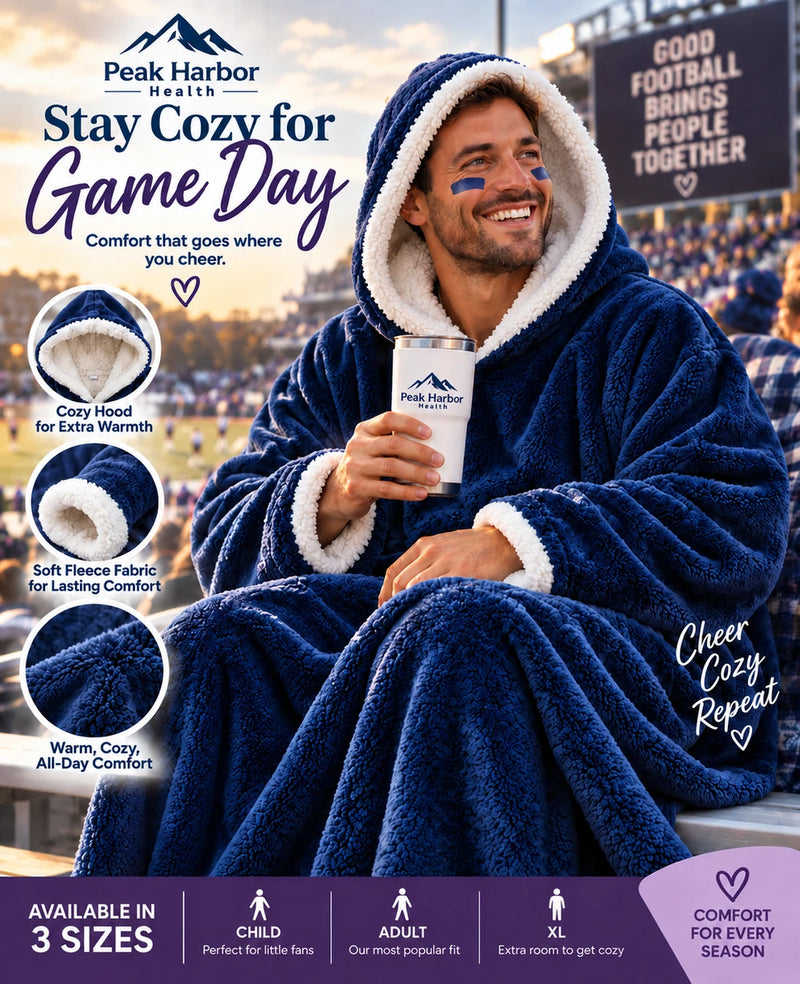 Wearable Hooded Fleece Blanket